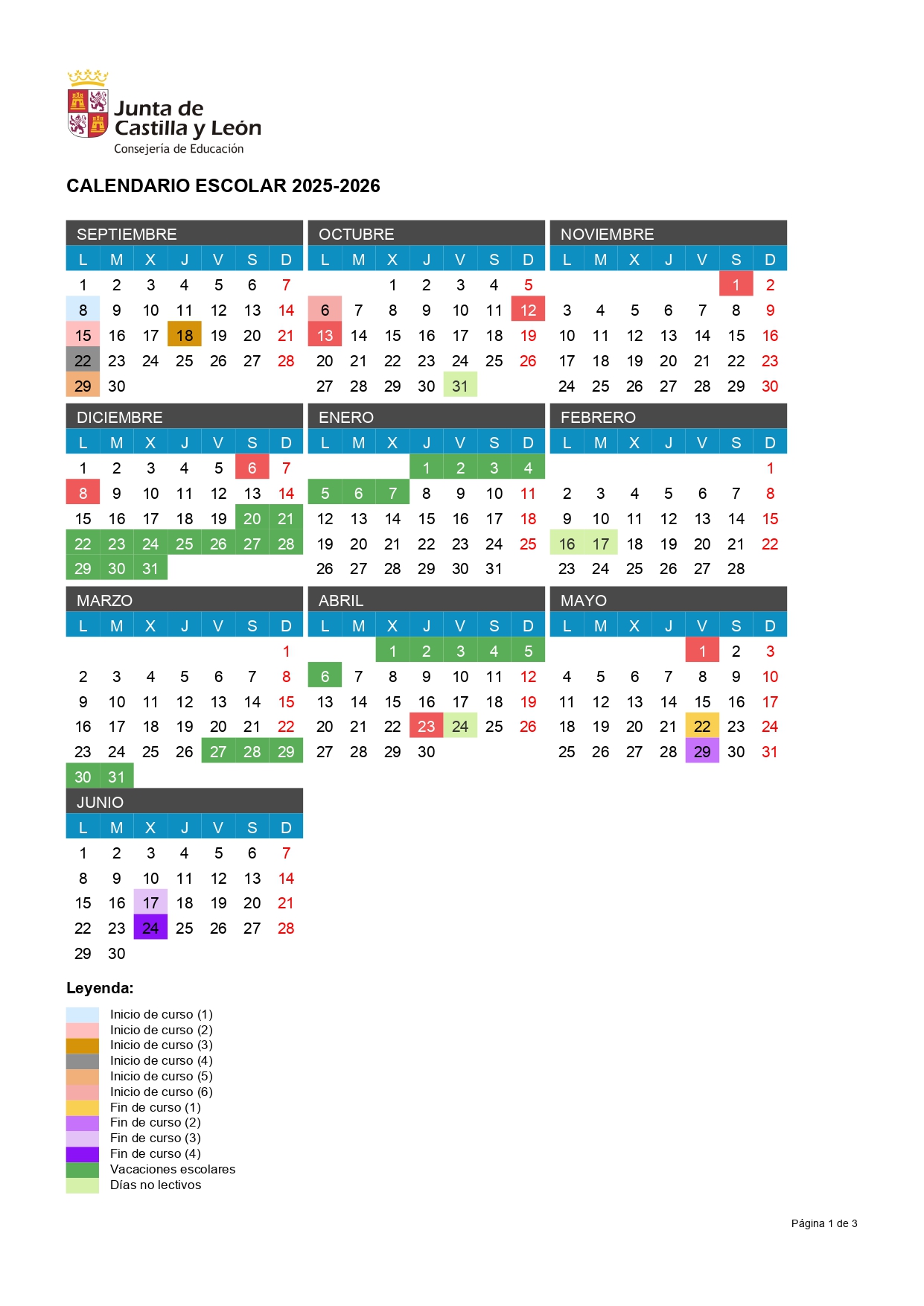 Calendario Escolar 2025/2026